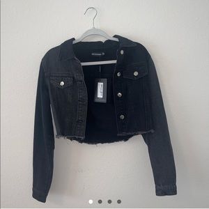 Black Cropped Jean Jacket